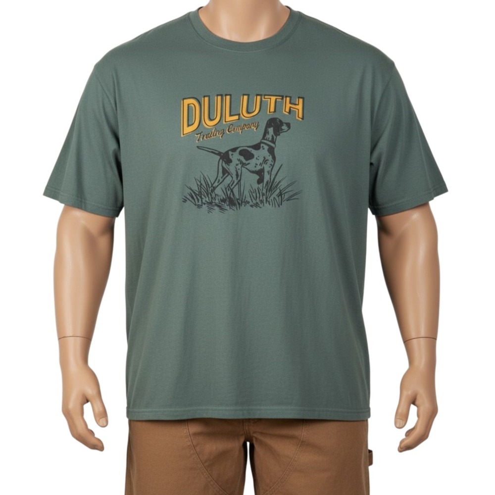 Duluth Longtail T Pointer Bird Dog Mens 2XL Sage Green Upland Hunting Tee